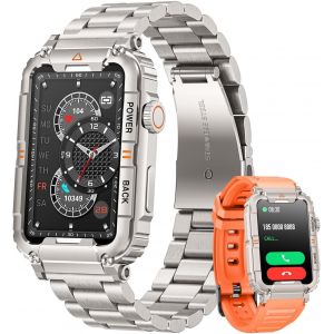 Kal-Montre Connectée Homme Sport Smartwatch: 1.57" Écran Tactile Avec Appel Bluetooth Rythme Cardiaque Fréquence Cardiaque Sommeil Podomètre 100 Sport Modes Lecteur Musical Smart Watch Pour Ios E And - Neuf