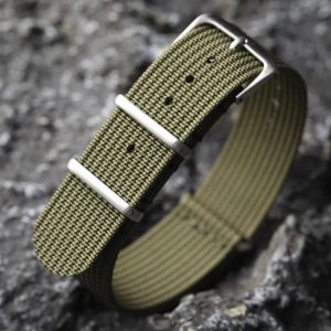 TYPI-Bracelet en nylon tressé 20MM 22MM noir vert gris bleu légèrement élastique doux respirant résistant à l'usure G10 Adapte soldat|B green|20mm - Neuf