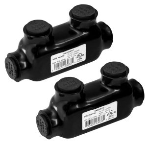 Qms-D2/0-1 Lot De 2 Connecteurs Multiprises Isolés, 2/0-6 Awg, 2 Ports, Évalué Jusqu'À 600 V, Épisseurs De Câble D'Entrée Double Face, Connecteurs De Bornes De Fil D'Alimentation É[DYB983646] - Neuf