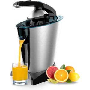 Presse-Agrumes &Eacute;lectrique &Agrave; Bras Essentialvita Hyden 600 Steel. 600 W, Filtre En Acier Inoxydable, 2 C&ocirc;nes Amovibles, Levier De Pression, Syst&egrave;me Anti-Goutte, Compatible Lave-Vaiss[BLE9300640] - Neuf
