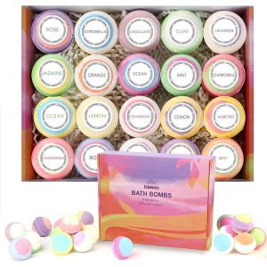 Lot De 20 Bombes De Bain Moussantes Bio Et Naturelles Fabriqu&eacute;es &Agrave; La Main Avec Huiles Essentielles Relaxantes Et Anti-Stress Cadeau D'anniversaire Id&eacute;al Pour Femme, &Eacute;pouse, Petite Amie, M&egrave;re - Neuf