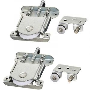 Kit de roulettes pour porte coulissante de placard - 2 roulettes et pi&egrave;ces de fixation - Neuf