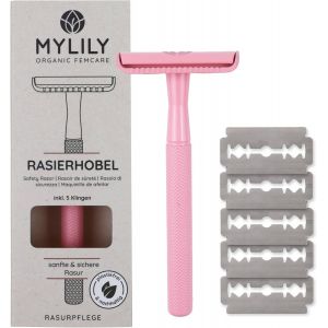 Rasoir De Suret&eacute; Avec 5 Lames De Rasoir I Rasoir Nez I Rasoir Femme I Rasoir M&eacute;tal Sans Plastique I Tondeuse Femme Intime I Tondeuse Corps Kit Z&eacute;ro D&eacute;chet I Rose - Neuf