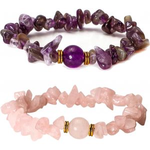 Kal-Bracelet De Pierres Naturelle Bracelet Perle Baroque Elastique Bracelet En Éclats Cadeau Femme Fille Petite-Amie - Neuf