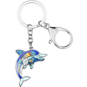 Kal-Porte-Clé Requin En Alliage De Zinc Émaillé Porte-Clé Meduse Pieuvre Baleine Cadeaux Pour Femme Filles Porte-Clé Voiture Animaux Marins Bijoux - Neuf