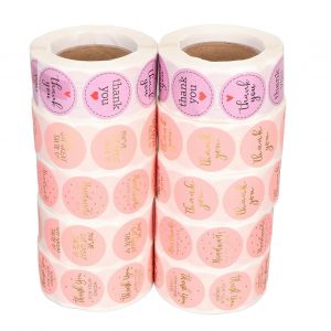 10 Rouleaux Merci Autocollants Auto-Adh&eacute;sif 500 Pcs Par Rouleau Largement Utilis&eacute; Merci &Eacute;tiquettes Pour F&ecirc;te Mariage Emballage - Neuf