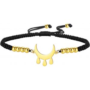 Eryi-Bracelet À Breloques De La Déesse De La Triple Lune Amulette Bracelets De Bénédiction Perles De Lune Bracelet Réglable En Acier Inoxydable Bijoux Pour Femmes - Neuf