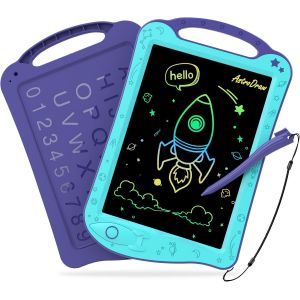 AstroDraw Enfant Tablette D'&eacute;criture LCD, jouet bebe 2 3 4 5 6 Ans Gar&ccedil;on et Fille, Jeux Enfants Educatif - Ardoise Magique, jouet spatial, cadeau pour gar&ccedil;ons et filles (Aqua/Violet) - Neuf