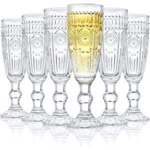 Lot De 6 Fl&ucirc;tes &Agrave; Champagne En Verre &iquest; &Eacute;l&eacute;gantes Et Durables - Neuf