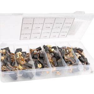80PCS 10 tailles Balai Charbon Moteur Electrique Balais en Charbon Universel Charbon pour Perceuse Charbon pour Machine Electrique Brosses de Carbone pour Ponceuses,Scies Circulaires - Neuf
