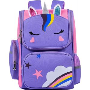 KALANKA-Sac à Dos Enfant, Sac D'école Cartable Maternelle, Sacs Scolaires Filles Imperméable, Cartable Fille de Grande Capacité pour Enfants Fille, pour Voyage, Camping, écoles - Neuf