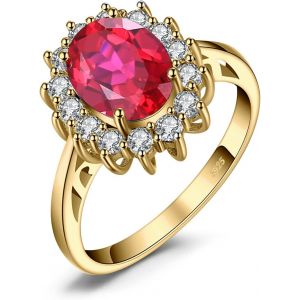 Kal-Diana Princesse Kate Middletonu Bague Naturelle Pierre Améthyste Péridot Grenat Citrine Topaze Pour Femme, Argent 925 Plaqué Or Jaune Or Rose, Vintage Ensemble Parure De Bijoux Cadeau - Neuf