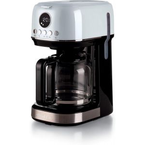 1396 Machine &Agrave; Caf&eacute; &Agrave; Filtre Moderne,Caf&eacute; Am&eacute;ricain,Capacit&eacute; Jusqu'&Agrave; 15 Tasses,Base Chauffante,&Eacute;cran Lcd,Filtres Amovibles Et Lavables,Blanc - Neuf