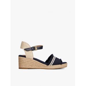 Sandales Compens&eacute;es En Toile &Agrave; Frange Fringe Canvas Medium Wedge/Space Blue - 39 - Neuf