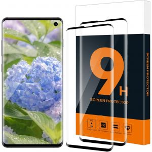 KAL-Lot De 2 Films De Protection D'&Eacute;cran En Verre Blind&eacute; Pour Samsung Galaxy S10, 3D Avec Bord Noir, Anti-Rayures, Anti-Bulles, Film De Protection D'&Eacute;cran Ultra Transparent Pour Samsung S10 - Neuf