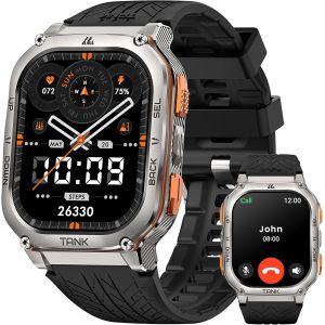 M3 Ultra Montre Connectée Homme Avec Gps- 60 Jours D'autonomie 50m Étanche 1.96"" Amoled Always-On Boussole Baromètre, Smartwatch Acier Inoxydable Fréquence Cardiaque Ios Android - Neuf