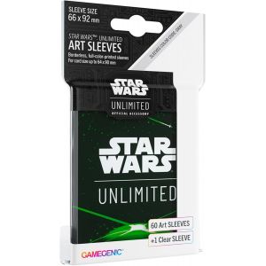 Sansh-Star Wars Unlimited Green Art Sleeves U2013 Lot De 60 Pochettes Artistiques Sous Licence Officielle Et 1 Pochette Transparente, Taille Optimisée Pour Star Wars Unlimited Et Autres Jeux Jcc Et - Neuf