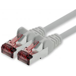 KAL-C&acirc;ble R&eacute;seau Cat.6 1M Gris - 1 X C&acirc;ble Ethernet Lankabel Cat6 C&acirc;ble R&eacute;seau Lan Sftp Pimf Patch Cable 1000 Mbit S - Neuf