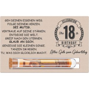 Trahoo-Cadeaux Argent Cadeau De 18e Anniversaire Pour Filles Et Garçons Coffret Cadeau Contient Carte D'anniversaire En Bois Pour 18 Ans Et Anniversaire En Éprouvette Emballage De Bons D'argent - Neuf