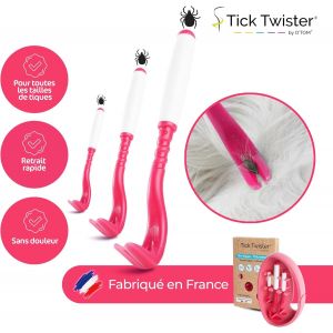 Tire Tique Pour Chien, Chat Et Humain (Lot De 2 Sets De 3) - Retrait Facile, Rapide Et Sans Douleur U2013 Pince &Agrave; Tique Avec Bo&icirc;te De Rangement, Id&eacute;al En Voyage Et &Agrave; La Maison (Rose, 2 Sets) - Neuf
