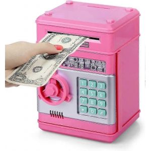 Tirelire pour filles de 3 &agrave; 12 ans, coffre-fort avec mot de passe pour filles, tirelire &eacute;lectronique pour enfants, distributeur automatique de billets, bo&icirc;te d'&eacute;pargne pour pi&egrave;ces de monnaie, jouet musical, argent B - Neuf