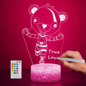 Cuddlle Team Leader Lampe Illusion Led 3d U2013 Veilleuse Diy Avec 16 Modes De Couleurs, T&eacute;l&eacute;commande, ?uvres D'art Personnalis&eacute;es Pour D&eacute;coration De Chambre &Agrave; Coucher, Cadeau D'anniversaire / De No - Neuf