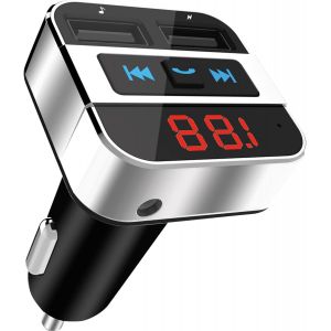 Transmetteur FM Bluetooth Voiture, Emetteur FM Voiture, Chargeur Allume-Cigares, Adaptateur Bluetooth pour Voiture, Kit Mains Libres pour Appels T&eacute;l&eacute;phoniques Noir - Neuf