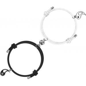 Kal-Meilleurs Amis Bracelets Magn&eacute;tiques Pour 2 Relations Yin Yang Assorties Attraction Pour Amiti&eacute; Petit Ami Petite Amie - Neuf