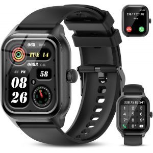 Montre Connect&eacute;e Femme Homme, 2.01'' HD Smartwatch avec R&eacute;pondre/Num&eacute;roter/Podometre/Moniteur Sommeil/Cardiofr&eacute;quencem&egrave;tre, &Eacute;tanche IP68, Compatible iOS Android - Neuf