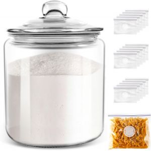 Mevronisshop-Bocal &Agrave; Biscuits En Verre, 3,9l Bocal En Verre Transparent Avec Couvercle Herm&eacute;tique, Pot Conservation Verre Cuisine Pour Stockage Des C&eacute;r&eacute;ales, Bonbons Et D'autre Aliments - Neuf