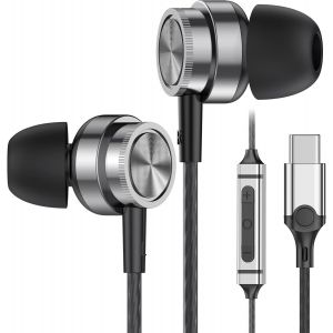 KALANKA-Casque USB C pour Samsung Galaxy S23 Ultra S22 S21 FE S20 A53, &eacute;couteurs USB C avec Microphones de Type C &Eacute;couteurs filaires compatibles avec iPad Pro 2022/2021, Pixel 7/6/5/4, etc. - Neuf