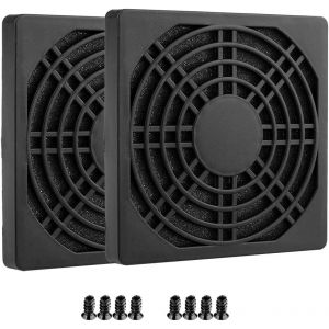 Cache de fente PCI avec vis et couvercle de ventilateur avec filtre à poussière ultra fin (2 boîtes de filtration, 80 x 80 mm, noir).[S307] - Neuf