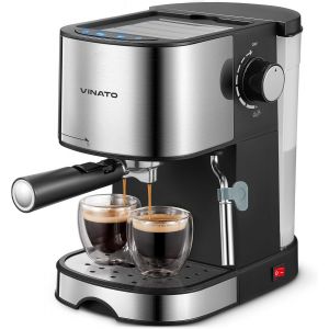 Machine À Café Espresso 15 Bar, Machine À Café Espresso Avec Mousseur À Lait Professionnel, Petite Machine À Café Espresso Pour Cappuccino, Latte & Macchiato - Neuf