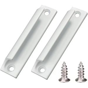 2 pièces¿Blanc¿Poignée en alliage d'aluminium | Poignée de porte coulissante | Poignée de porte de balcon | Poignée de tiroir d'armoire | Pour fenêtres, quincaillerie de meubles avec vis - Neuf