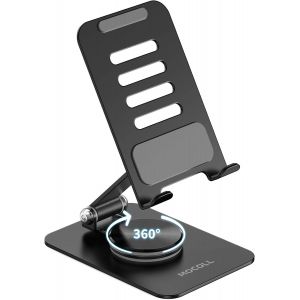 Support De Téléphone Portable En Métal Pour Bureau, Rotation À 360°, Entièrement Réglable, Pliable, Base Antidérapante Stable, Compatible Avec Tous Les Téléphones, Nintendo Switch, Noir - Neuf