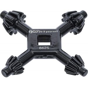 BGS Diy 8625 | Cl&eacute; en croix-de mandrin | universelle | &Oslash; 4/5,5/6 / 7 mm - Neuf