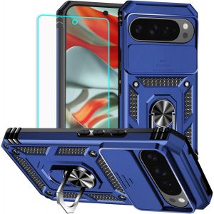 LORANKA-Coque pour Google Pixel 9 Pro XL avec protecteur d'&eacute;cran : [Qualit&eacute; militaire test&eacute;e contre les chutes de 6,1 m] Anneau de protection antichoc pour appareil photo &iquest; Pixel 9 Pro XL (bleu) - Neuf