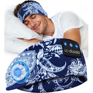 LORANKA-Bandeau Bluetooth &Eacute;couteurs Casque de Sommeil,Cadeaux pour Homme Femme,Les Mains Libres, Casque Dormir Doux avec Ultra-Fins HD St&eacute;r&eacute;o pour l'entra&icirc;nement,Voyage,m&eacute;ditation,Yoga et d&eacute;tente - Neuf