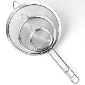 Filtre Cuillère En Fil D'acier Inoxydable, Maille Fine, Passoire À Huile, Passoire À Farine, Tamis, Outils De Cuisson De Pâtisserie, Accessoires De Cuisine - Neuf