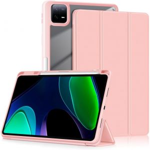 NAERYUT-Coque Pour Xiaomi Mi Pad 6/Mi Pad 6 Pro 11 Pouces Tablette,Etui Housse De Protection Folio Translucide Avec Fonction Support Et Veille/Réveil Automatique,Rose - Neuf