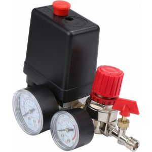 Compresseur d'Air commutateur de pression interrupteur de la valve de compresseur d'air avec régulateur de pression manomètre - Neuf