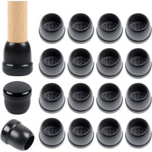 Chair Leg Protector 16 Pads,12-20 Mm Black Silicone Chair Leg Covers,Furniture Pads And Thermo-Elastomer Protective Suit,Suitable For Round Feet - Neuf