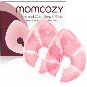 Momcozy Compresses De Th&eacute;rapie Mammaire Grand Format, Chaudes Et Froides, Coussinet Allaitement, Avec 2 Housses Douces, Essentielles Pour L&iquest;Allaitement, Lot De 2, Rose - Neuf