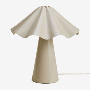 Lampe De Table &iquest;40 Cm En Fer Veyora Tapioca Beige - Neuf