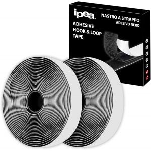 LETNERNY-Bandes Agrippantes Adhésives Noir - Ruban Adhésif - Longueur 5 Mètres - Bande Adhésive Multifonctions Extra Forte Pour Bricolage - Pour Fixation D'Objets, Moustiquaire, Tapis Bsadesivo20/20 - Neuf