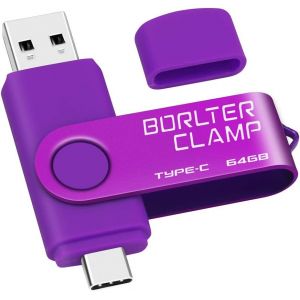 Clé USB Type C 64 Go,Mémoire Stick Double Connecteur USB C 3.0 U Disque Flash Drive pour Smartphone Android Samsung S10/S9/S8,Huawei Honor,LG,Tablette et Ordinateur (Violet) - Neuf