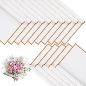 20 Feuilles Papier Emballage Bouquet, 58x58cm Papier Emballage Fleuriste, Papier Fleuriste Blanc, Papier Fleur Bouquet Imperméable, Papier D'emballage Pour Bouquet(Blanc) - Neuf