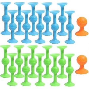 Jeu de flechettes Pop en silicone souple avec 2 objectifs orange, 22 pieces, jouets collants pour sports d'interieur et d'exterieur, jeux de lancer, flechettes Pop Sucker - Neuf