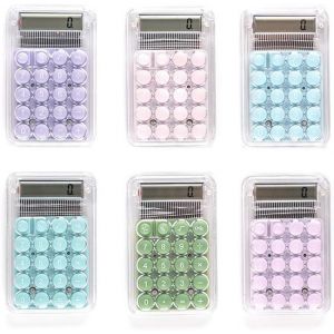 KALANKA-Mini calculatrice d'énergie solaire et pile bouton double alimentation clavier en silicone touche tactile pour calculatrice portable de poche ¿ Couleurs aléatoires - Neuf