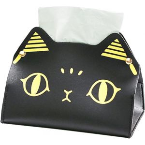 &Eacute;tui pour bo&icirc;te de mouchoirs en cuir synth&eacute;tique PU design cartoon, couvercle amovible pour rangement de mouchoirs &agrave; domicile, au bureau ou en voiture - Neuf